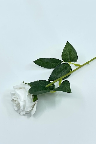 Yapay Gül Dalı Kadife 50 Cm Beyaz Beyaz