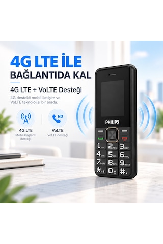 Philips Xenium E6105 4G Tuşlu Cep Telefonu Çift SIM Kartlı 1000 mAh Type-C Bluetooth FM Radyo