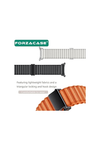 Forzacase Samsung Galaxy Uyumlu Watch 7 Ultra İçin Metal Tokalı Esnek Hasır Örgü Kordon Kayış - Fc783 Turuncu