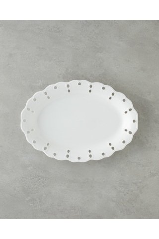 English Home Elodie Porselen Kayık Tabak 35 Cm Beyaz Beyaz