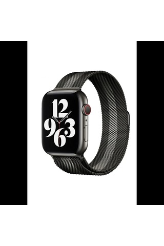 Apple Watch 38mm Uyumlu Metal Mıknatıslı Kordon - Siyah-beyaz