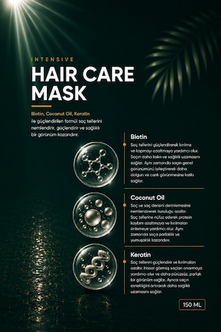 Louvess Biotin Keratin Kolajen ve Hindistan Cevizi Yağı İçerikli Yoğun Saç Bakım Maskesi 150 ML