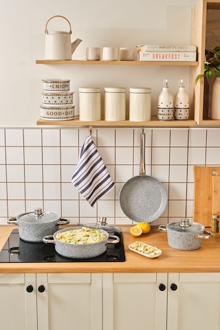 Karaca Biogranit Nare 7 Parça Tencere Seti Mavi