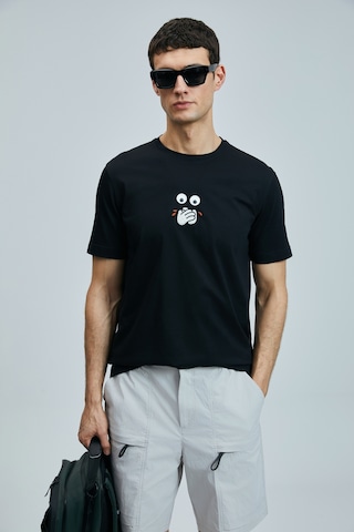Lufian Zany Modern Grafik T- Shirt Siyah Siyah 111020255100100 Siyah
