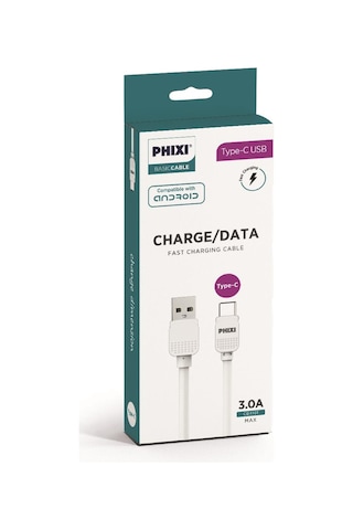 Phixi CB410T Basic 100M Type-C USB Şarj ve Data Kablosu