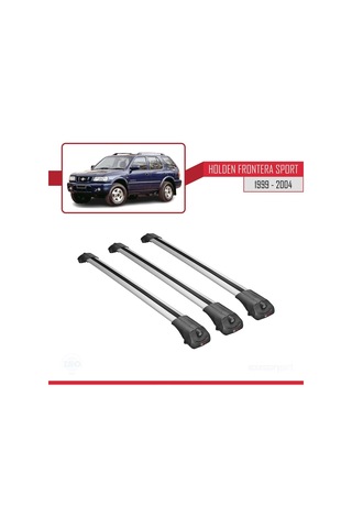 Holden Frontera Sport 1999-2004 Arası İle Uyumlu Ace-1 Ara Atkı Tavan Barı Gri 3 Adet Bar