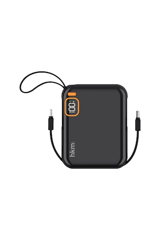 Power Duo 10.000 Mah 20W Pd 20W Hızlı Şarj Destekli Type-C Ve Lightning Kablolu Powerbank Siyah