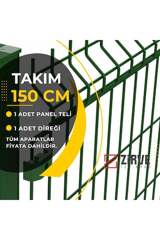 Panel Çit Takımı Aparatlı 150 Cm X 250 Cm Zirve Tel Örgü