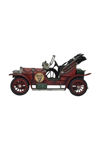 Dekoratif Nostaljik Metal Vintage Rustik Klasik Araba Kızmızı