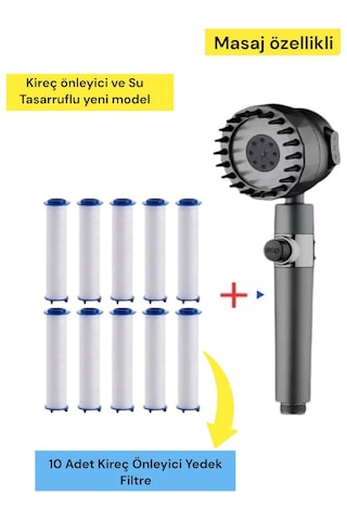 Masaj Özellikli Kireç Önleyici Ve Su Tasarruflu Duş Başlığı 10 A