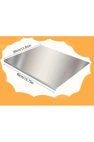 Gkd Paslanmaz Çelik Tek Taraf Bükümlü Metal Tezgah Koruyucu 40 X 30 Cm Gri