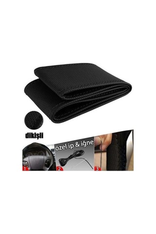 Deri Direksiyon Kılıfı Sarmalı Dikmeli KIRMIZI DİKİŞLİ KOKUSUZ KILIF