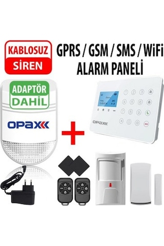 Opax-575 Gprs/Gsm/Sms/Wıfı Alarm Paneli Ve Bgr-08 Kablosuz Siren