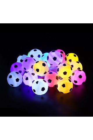 Ximistore9 Futbol Temalı 20 Led Işık Zinciri - 3 Metre Renkli Ve Yanıp Sönen Dekoratif Aydınlatma