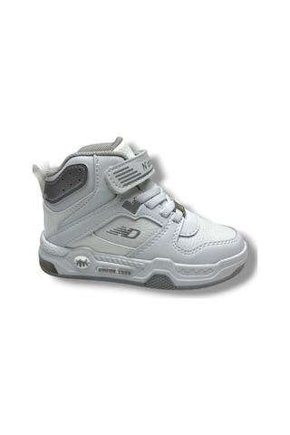 Ndrops 021-26 Deri Cırt Bantlı Çocuk Spor Bot 26-30 Beyaz