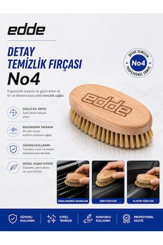 Edde Araba Araç Oto Yıkama At Kılı Detay Fırçası Detailing Fırçası Detaylı Temizlik Fırçası No:4 1