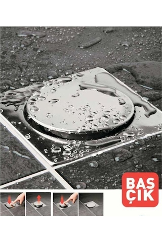 Mesateknik Yer Süzgeci Bas Aç Çelik Kapaklı Koku Önleyici 50mm Yandan Çıkışlı Süzgeç Diğer