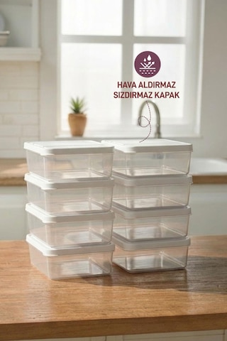 Selka Home 8 Adet 0.5 Lt. Nora Organizer Buzdolabı Buzluk Düzenleyici Saklama Kabı