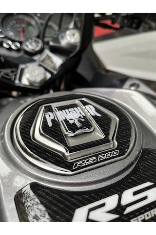 Bajaj Pulsar RS 200 Siyah Karbon Punisher Edition Gidonlu Tank Pad Set