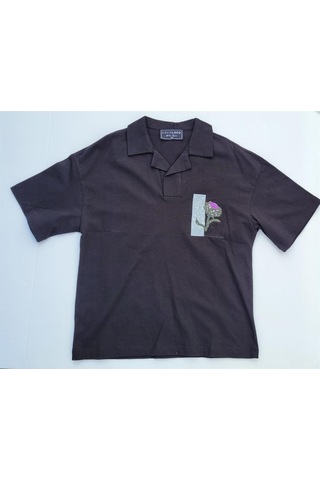 Zekids Erkek Çocuk Pamuklu Rahat Kesim Oversize Polo Yaka Tshırt-11813-siyah Siyah