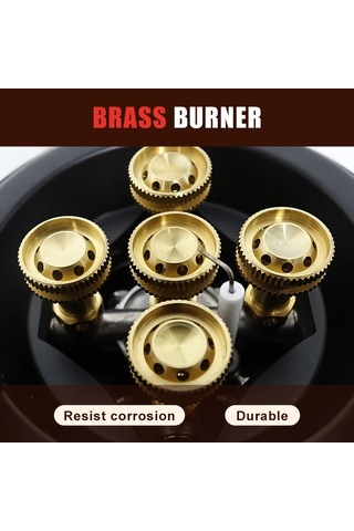 Zilinn Brs-201a Taşınabilir Kamp Gaz Sobası 16000w Yüksek Basınçlı Propan Bütan Gaz Brülörü Piezo Ateşlemeli Açık Acil Durum Sobası Siyah