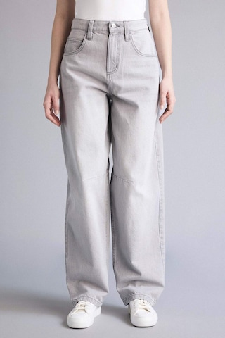 Defacto Baggy Fıt Yüksek Bel Jean Kar Yıkamalı Pantolon G4932ax26smnm55 Gri-nm55