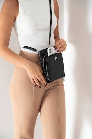 Silver Polo Sp1011 Kadın Telefon Çantası Düz Siyah-siyah