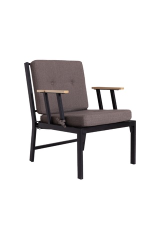 Koza Home Mist Kahverengi Tek Kişilik Bahçe Koltuğu Siyah İskelet 6002 Kahverengi