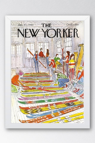 The New Yorker Çerçeveli Tablo January 21 1980 - Kayak Odası Kayak Bakımı Tablosu