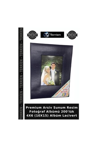 Premium Arsiv Sunum Resim Fotoğraf Albümü 200'lük 4x6 10x15 Albüm Lacivert