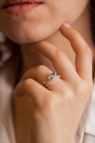 Çift Sıra Özel Tasarım Altın Yüzük