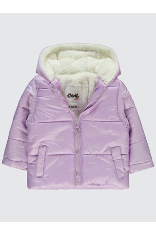 Civil Baby Kız Bebek Kapüşonlu Mont 6-18 Ay Lila Lila