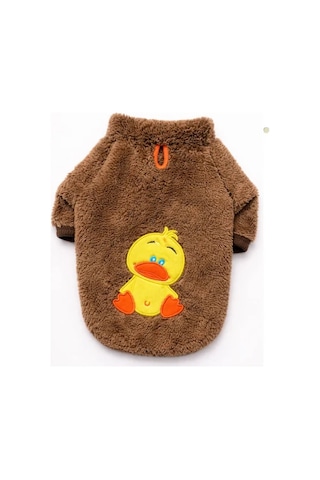 Gedyco Chici Coffee Peluş Küçük Irk Köpek Sweatshirtü-21561