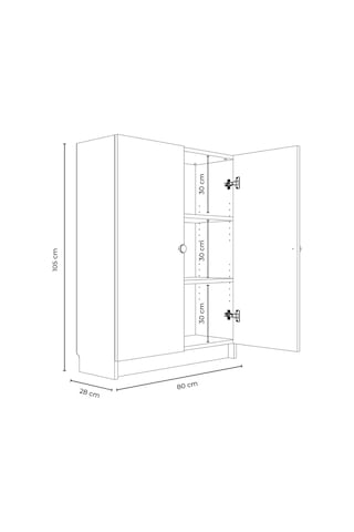Bili Yatay Kitaplık 3 Raflı 2 Kapaklı Çok Amaçlı Ofis Salon Çalışma Odası Kütüphane Rafı Beyaz Beyaz