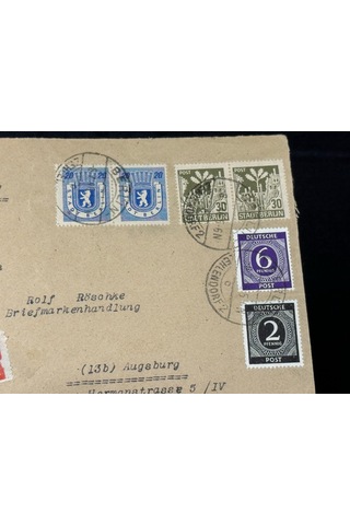 2. Dünya Savaşında Almanya'da Taahhütlü Postadan Geçmiş Zarf