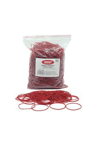 Ekoset Kırmızı Paket Ambalaj Para Lastiği 1000 Adet 70Mm