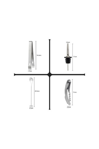 Maoyaya Lichen Paslanmaz Çelik Barmen Seti, Kokteyl Hazırlık Bezi, Profesyonel