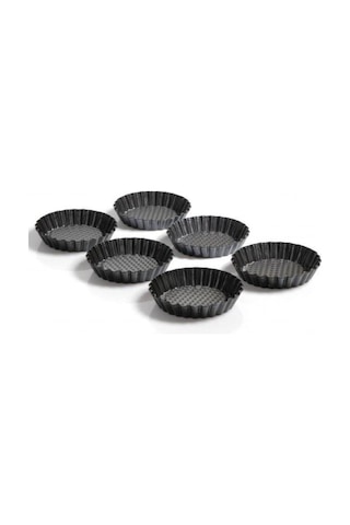 Kaiser Patisserie 6Lı Tart Kalıbı Seti 10 CM Siyah