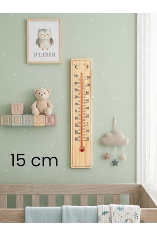 Mucit Home Ahşap Bebek Odası Termometre Duvar Tipi
