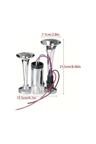 Pazly İlk Nesil Gümüş Düdük Air Horn Kamyon Gemi Araba Tren Kornası Yüksek Sesli Süper Uygun