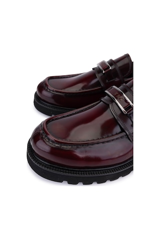 Tamer Tanca Erkek Hakiki Deri Bordo Loafer Ayakkabı 1008 3538 Erk Ayk Sk25-26 Bordo Acma Bordo