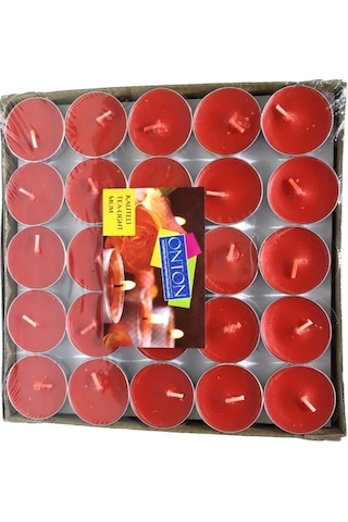 Kırmızı Tealight Mum 25 Adet Kırmızı