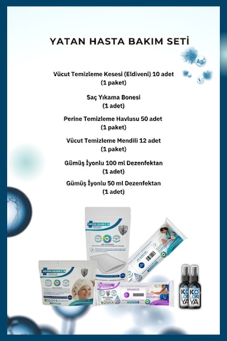 Doctor Silver Ion Gümüş İyonlu Yatan ve Evde Hasta Bakım Seti + Perine Mendili 50’li