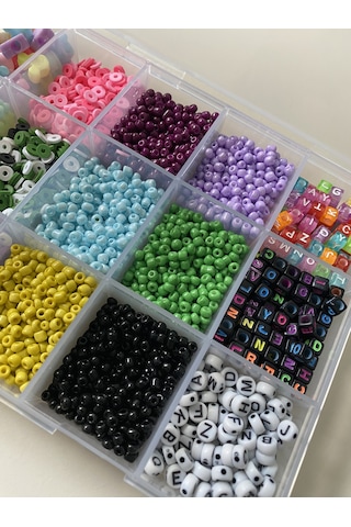 No:81 Figür Boncuk Kum Boncuk Harf Boncuk 6 MM Fimo Takı Hobi Yapım Seti