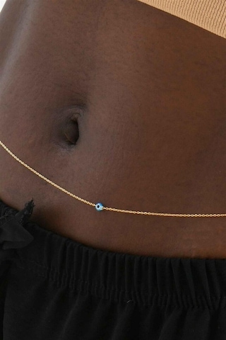 Nazar Boncuklu 925 Ayar Gümüş Bel Zinciri-1656