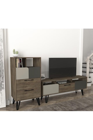 Dekorister Borges Şifonyer Cura-Nehirkumu-Antrasit