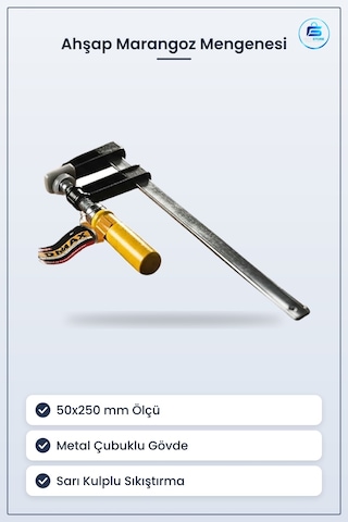 Mengene İşkence Aleti 50x250 Mm Ahşap Marangozluk Ve Hobi Atölyes