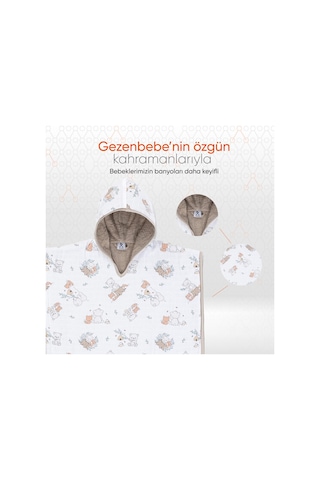 Gezenbebe Hero Desenli Müslin Ve Havlu Bebek Çocuk Pançosu 001