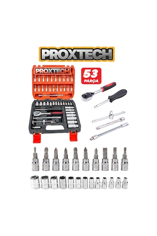 Combo Lokma Anahtar tamir Takımı 53 Adet 1/4 Cırcır Tork Anahtarı