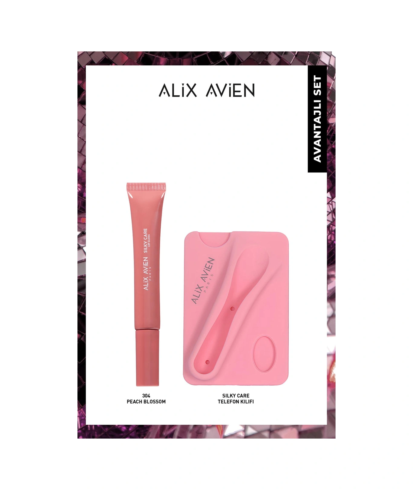Alix Avien Koruyucu Dolgunlaştırıcı Nemlendirici Pembe Dudak Parlatıcısı Silky Care Kılıf Ve Lipgloss Set